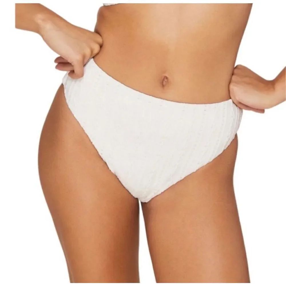Andie Swim The 90s High Waisted Bottom in Coconut NWT Size Medium
